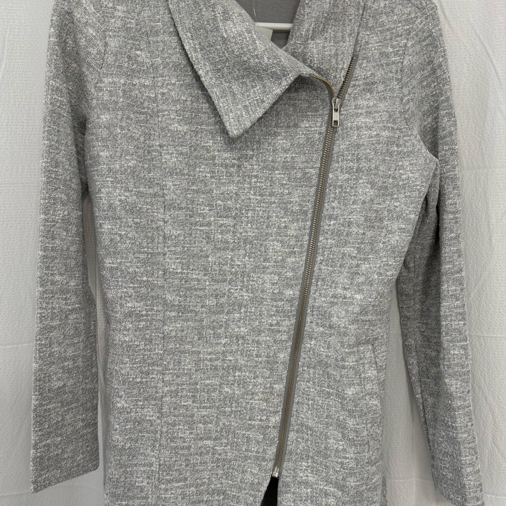 Banana Republic Gray Blazer Asymmetrical Zip